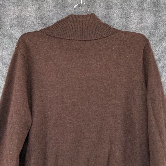 Carole Little Womens Pullover Knit Turtleneck Sweater Brown Large Italian Merino - Picture 9 of 14